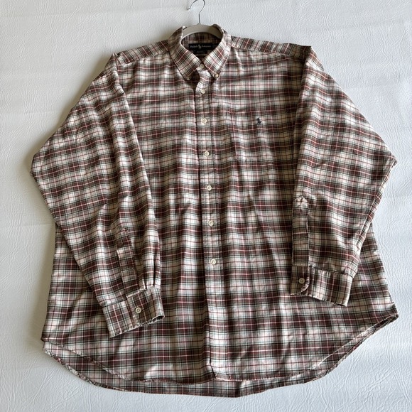 Ralph Lauren Other - Men's 4XL Ralph Lauren Beige Label Big Shirt XL Plaid Pony 90s Distressed Read